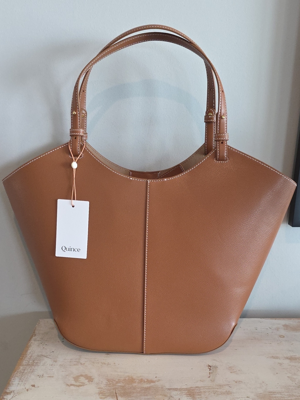 Quince Rowan Tote In Cognac - Picture 2 of 12